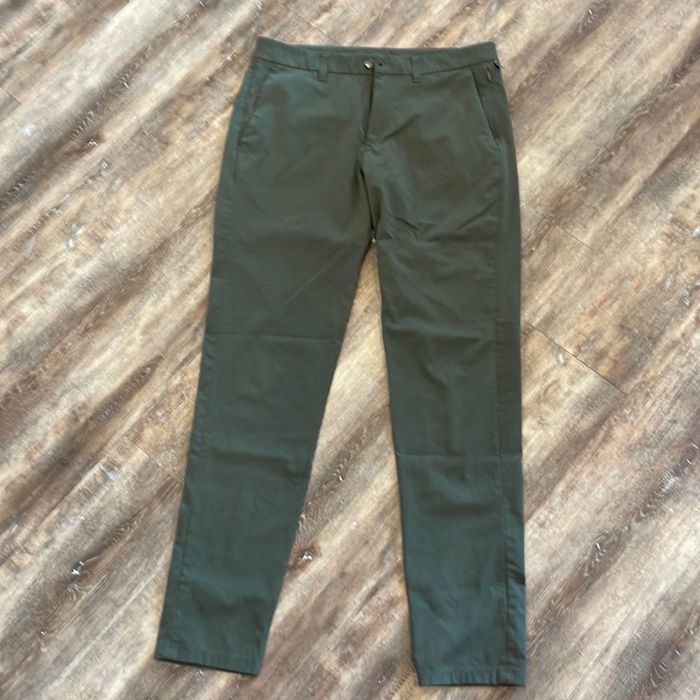 Green breathable Lululemon work pants